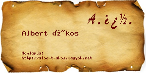 Albert Ákos névjegykártya
