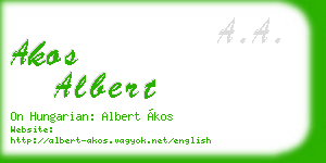akos albert business card